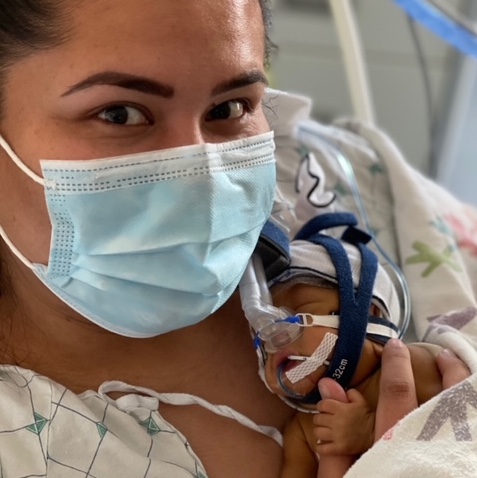 Mother with child in hospital helped by There With Care