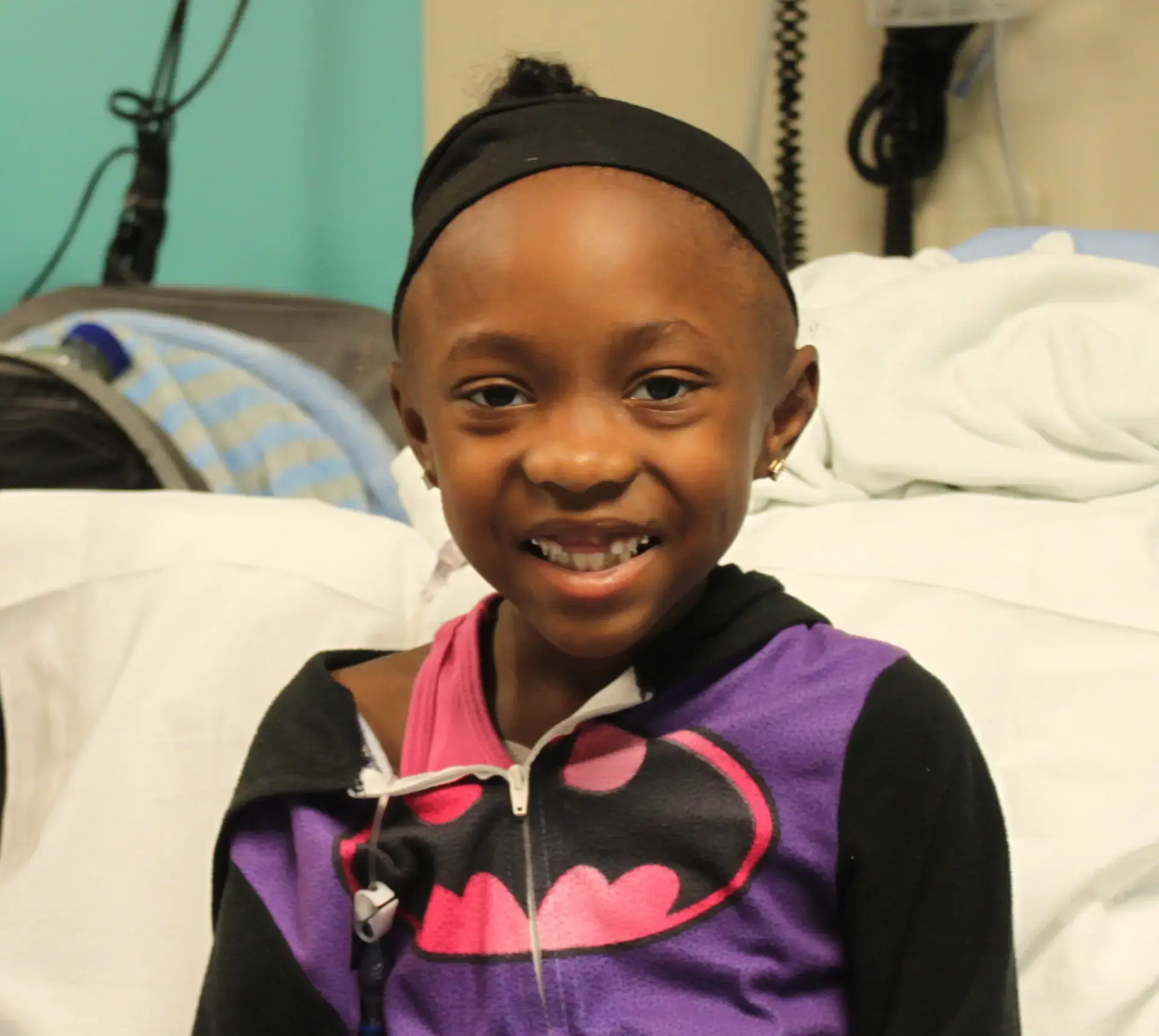 A’miree in her hospital room